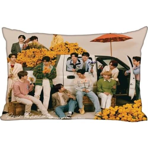 Nice Seventeen Kpop Pillowcase Satin Fabric Pillow Cover New Rectangle Zipper Pillow Cases Home Office Wedding Decorative 0622
