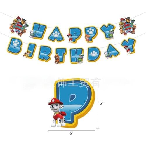 2021 New Paw Patrol Birthday Party Decorations Banner Cake Flag Baby Shower Party Supplies Decoration Topper Boy Girl Surprise