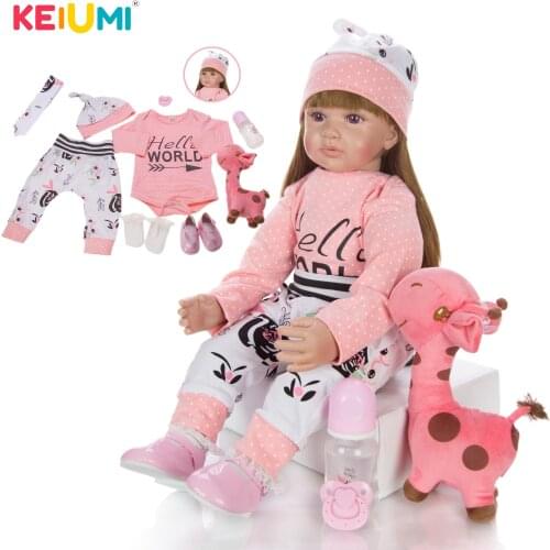 New Arrival KEIUMI 24 Inch Baby Reborn Dolls Toy Princess Baby Reborn Bebe Dolls Girl Birthday Gift Present Child Play House Toy