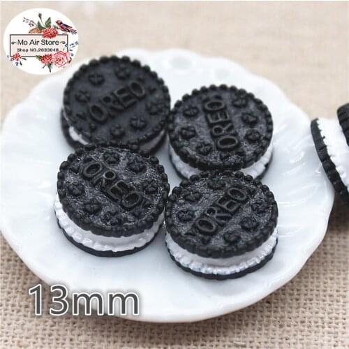 Oreo 20PCS 13mm Resin Flatback Cabochon Miniature Food Art Supply Decoration Charm DIY craft