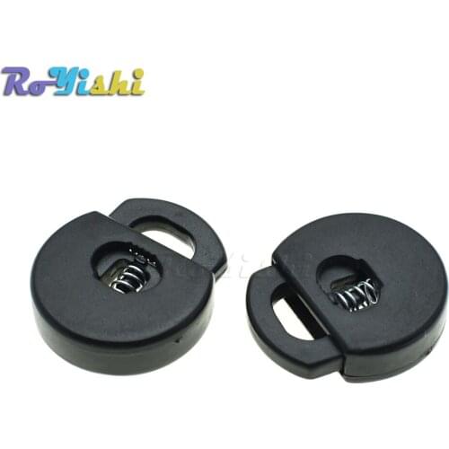 Plastic Cord Lock Stopper Toggle Cilp Black For Garment Accessories