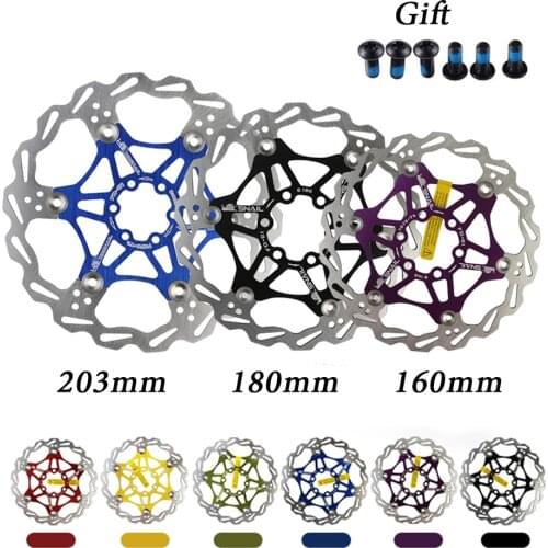 SNAIL Mountain Road Bike Floating Disc Brake Pads 160mm 180mm 203mm Six-nail Disc Rotor Floating Disc Brake Pads Bicycle Rotors