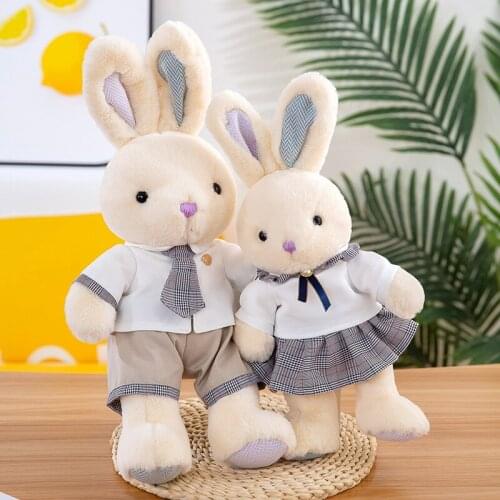 Lovely Rabbit Couple Stuffed Animal Doll Plush Toys Gifts