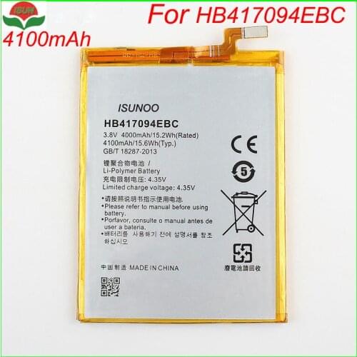 ISUNOO HB417094EBC Replacement Battery For Huawei Mate7 MT7-TL10 Mate 7 MT7- CL00 Cell Phone Battery 4100mAh