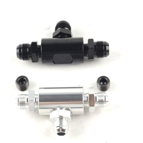 Fuel distribution Y fittings CNC machined from 6061-T6 aluminum and available in black and silver describ AN8-AN10-AN10