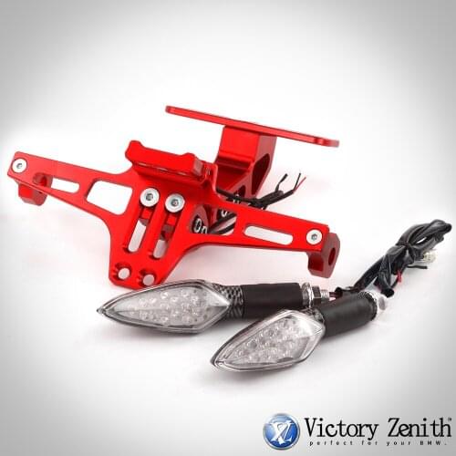 Universal Signal Bracket License Plate Holder For BMW KAWASAKI YAMAHA KTM Rear License Mount Holder Plate Bracket With LED Light