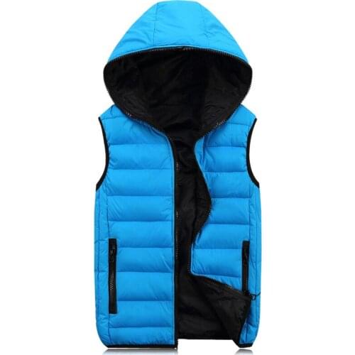 Mens Work Vests Waistcoat New Spring Autumn Sleeveless Jacket for Men Fashion Warm Hooded Male Winter Vest Light Plus Size