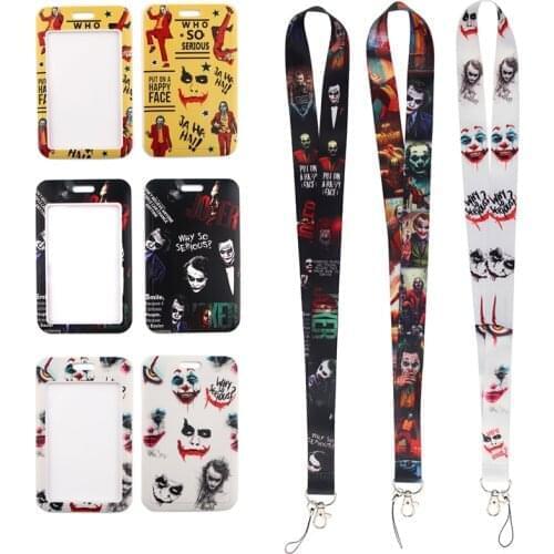 24pcs/lot MD518 DMLSKY Horror Clown Card Holders Mobile Phone Neck Strap For Keys ID Card For USB Badge Holder DIY Hang Rope