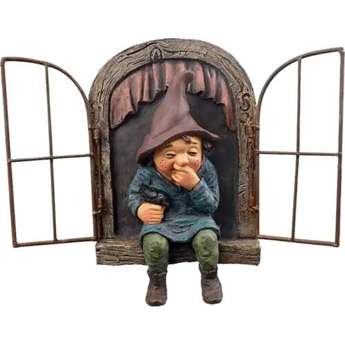 3D Hanging Decoration Garden Dwarf Garden Dwarf Garden Landscape Ornament Resin Dwarf Doll STATUE DECORATION-ABUX
