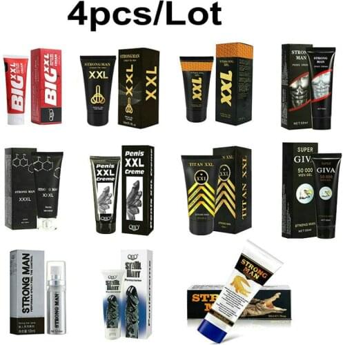4PCS/Lot Male Penis Enlargement and Strengthening Massage Gel Cream Sex Delay Adult Sex Products Wholesale