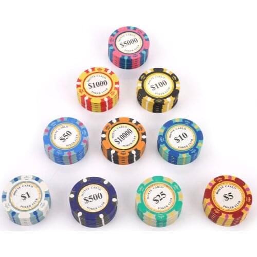 5pcs Poker Chips Clay Casino Coins 14g Texas Hold'em Baccarat Card Protector 4cm