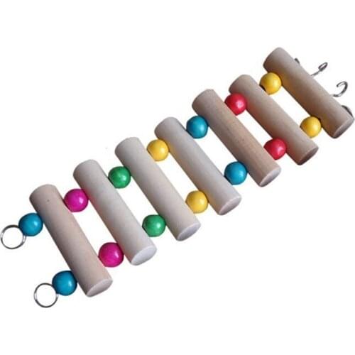 Wooden Hamster Ladder Funny Hanging Swing Bird Perch Stand Platform for Pet Syrian Gerbil Rat Parrot