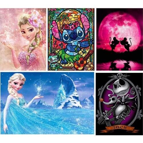 Disney Princess Diamond Painting Cross Stitch Full Square Rhinestone Embroidery DIY Mosaic Full Circle Picture Home Decoration