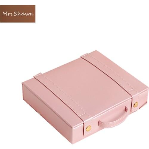 Mrs.Shawn Travel jewelry packing box cosmetic makeup organizer Jewelry box rings organizer jewellry casket carrying case