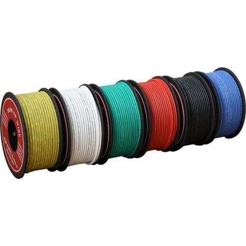 40m/Roll Electrical Wire UL3132 26AWG Soft Silicone Insulator Stranded Hook-up Wire Tinned Copper Electron for DIY Toys Lamp