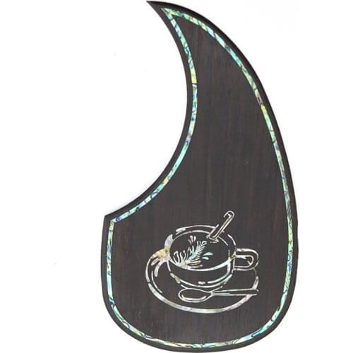 Acoustic Guitar Pickguard Rosewood inlaid with shell Pattern Decorated Self-adhesive Pick Guard Sticker for Guitar Acc