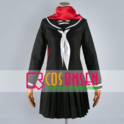 COSPLAYONSEN Kagerou Project Ayano Tateyama Cosplay Costume Black With Red Scarf All Size