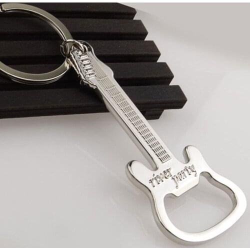 Creative Violin Music Guitar Metal Keychain Men Beer Bottle Opener Keyrings Small Pendant Trinkets Car Keychains for Men Gift