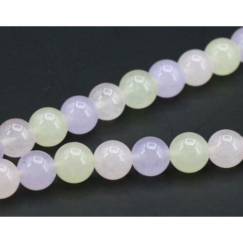 Three color chalcedony round shape 10mm loose beads 15" DIY stone fashion suitable jewelry making design exquisite gift