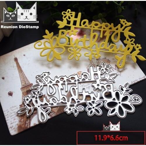 Reunion 2020 METAL CUTTING DIES Letters Happy Birthday Cut Die Scrapbook Paper Craft Album Card Punch Art Cutter Punch Stencils