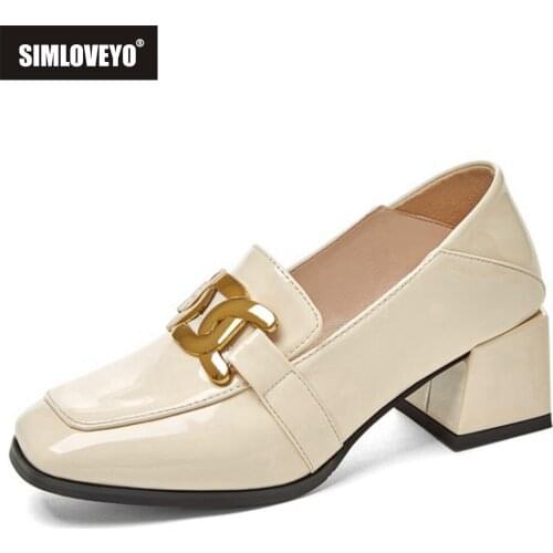 SIMLOVEYO Men PU Leather Low Heel Slip On Chains Lazy Newest Flats Male Casual Stylish Loafers Shoes Zapatos De Hombre Size 44