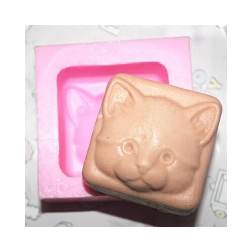 Handmade Soap Silicone Mold Candle Molds Polymer Clay cat face