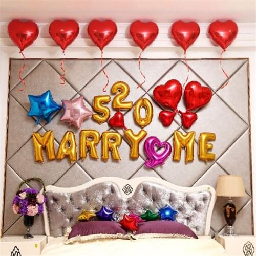 16inch "MARRY ME 520" Letter Shaped Ballons Wedding Decoration Balloon Foil Inflatable Party Balloons Childrens Gifts 7ZSH050