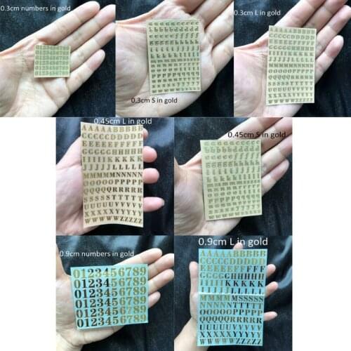 20CF Plaster Candle Aromatherapy 26 Letter Metal Numbers Stickers Combination Word Stickers Nail Art Stickers