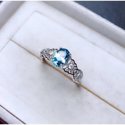 Natural Topaz Silver Ringss 925 Sterling Silver Ring Fine Jewelry Gift For Women Lady Girls