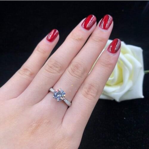 AU750 2Ct 8.0mm D Color VVS1 Moissanite Engagement Ring 18K White Gold Ring Diamond Jewelry R116