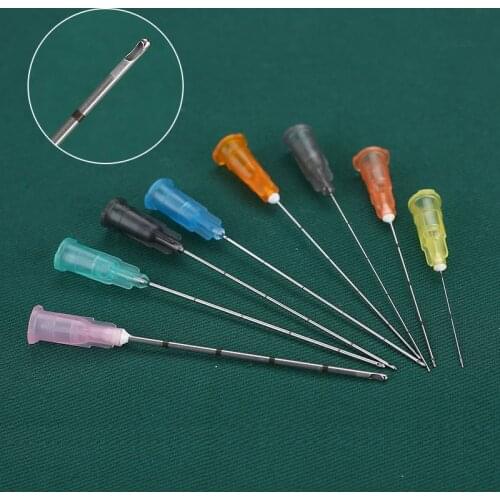 Disposable Blunt-tip Cannula Stainless Steel 18G 20G 21G 22G 23G 25G 27G 30G Micro Blunt Needle For Dermal Filler 10 Sets