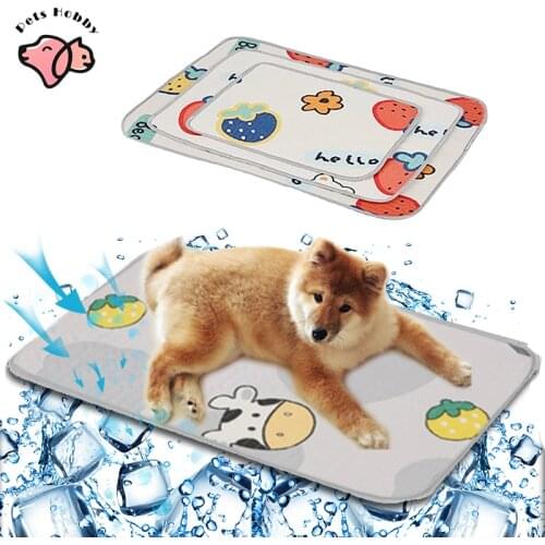 100x75cm Dog Cooling Mat Summer Large Dog Beds Mats Pet Cat Cooling Blanket Cushion Indoor Cool Down Ice Pad Cool Puppy Pet Mats