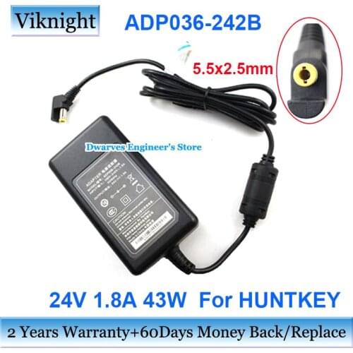 Genuine ADP036-242B AC Adapter 24V1.8A 43W Charger For HuntKey 5.5 x 2.5mm Laptop Power Supply