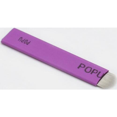 POPU U Shape Permanent Makeup Eyebrow Tatoo Blade Microblading Needles For 3D Embroidery Manual Tattoo Pen Machine 100pcs/lot