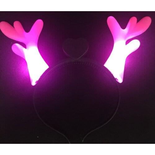 LED Ligth Up antlers headband Glowing Flash Emitting Clip Hairpin Decor For Show Party Supply Hair Accessory Headdress 10pcs/lot