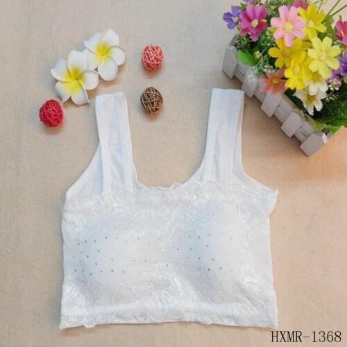 2022 Pure cotton color simple young female bra A type dual-use hot style lace up chest Sleep without rims vest type bra AW5298