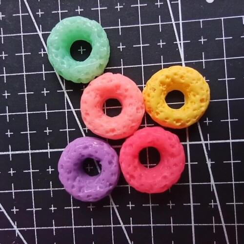 1pcs/lot resin flat back colorful doughnut 16mm Cabochons Jewelry Fit Mobile Phone Hairpin Headwear DIY Accessories