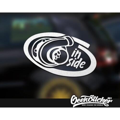 Turbo Inside PVC Waterproof Vinyl Motorcross Decal Reflective Racing Car Stickers Decorate for Turbo Bumper
