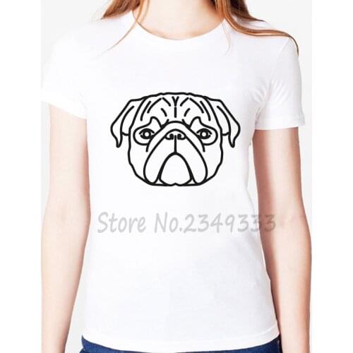 Dog head Print Women tshirt Modal Casual Loose Funny t shirts For Lady Top Tee Drop Ship SH-41