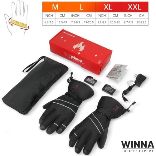 2200mAh Winter Motorcycle Glove Heated Warming Skiing Gloves Waterproof Thermal Mitts Men Women Outdoor Sport Hand Warmer Mitten