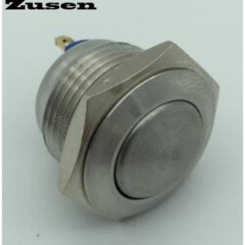 Zusen 16mm Dome head Soldering pins Stainless Steel Momentary Metal Push Button Switch(ZS16B-10/J/S)