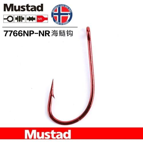 1 Pack Mustad Fishing Hooks 7766NP-NR Red Tarpon Blood Hook Barbed Ocean Rock Sea Beach Fishing Tackle Pesca Soft Lures Holder
