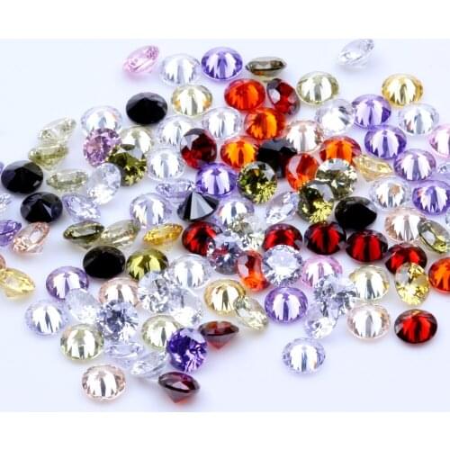 1000pcs AAAAA+ 0.8-4mm CZ Stone Round Cut Beads Mixed Colors Cubic Zirconia Synthetic Gems For Jewelry
