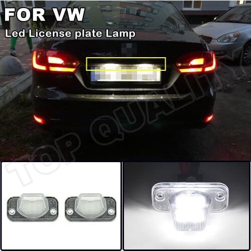 2PCS White LED License Number Plate Light Bulb Canbus Error Free For VW Transporter T4 Passat Candy Jetta/Syncro Touran