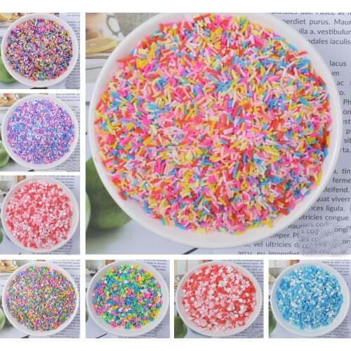 20g/lot Cute Hot Selling Clay Sprinkles, Colorful Heart Five Star Bow Candy Sprinkles for Crafts Making, DIY