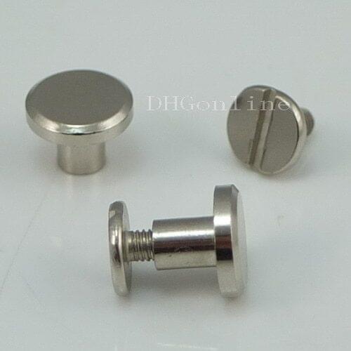 200 Sets Head Button Stud Screwback 9.5mm 3/8" spot for Screw Chicago nail Nickle WS