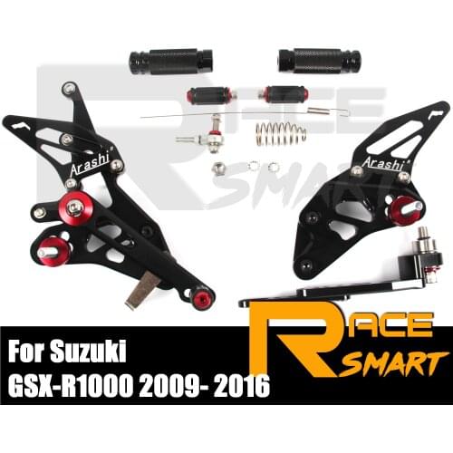 2009-2016 GSX-R1000 Motorcycl CNC Adjustable Rearset Footrests Footpegs For SUZUKI 2010 2011 2012 2013 2014 2015 GSXR 1000 GSX-R