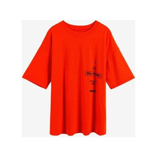 2020 Casual Short Sleeve Women T Shirt New Summer Print O-Neck Tee Tops White Black