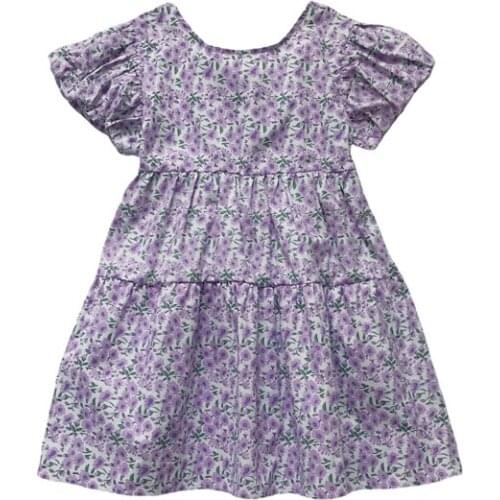 2021 Summer Casual Solid Girls Dress Cartoon Kids Dresses For Girls High Quality Fashion Girl Clothes