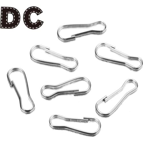 30/50pcs/lot 9-28mm Stainless Steel Twist Buckle Pulls Snap Spring Hooks For DIY Jewelry Making Connection Bag buckle
